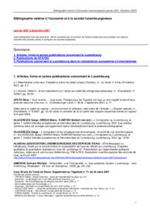 STATEC - bibliographie - actualisation janvier[removed]janvier 2008