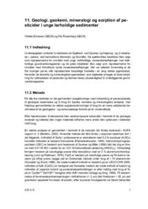 11. Geologi, geokemi, mineralogi og sorption af pesticider i unge lerholdige sedimenter Vibeke Ernstsen (GEUS) og Per Rosenberg (GEUSIndledning Undersøgelsen omfatter to lokaliteter på Sjælland, ved Gjorslev og