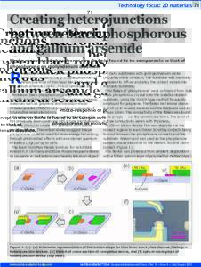Technology focus: 2D materials 71  Creating heterojunctions between black phosphorous and gallium arsenide Photo-response of phosphorene on GaAs is found to be comparable to that of