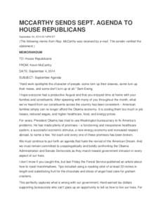 Microsoft Word - House _Majority_Leader_McCarthy-GOP_Memo_Sept_Agenda[removed]docx