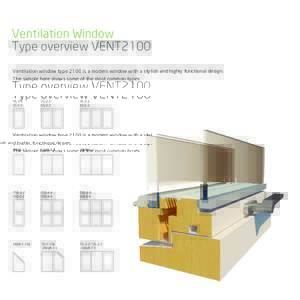 Ventilation Window Type overview VENT2100 Ventilation window type 2100 is a modern window with a stylish and highly functional design. The sample here shows some of the most common types  TS-1-1