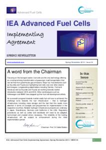 Advanced Fuel Cells  IEA Advanced Fuel Cells Implementing Agreement SPRING NEWSLETTER