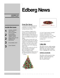 . . . Edberg News DECEMBER 2013