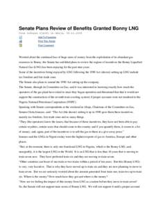 Microsoft Word - Senate Plans Review of Benefits Granted Bonny LNG.doc