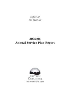 Office of the Premier[removed]Annual Service Plan Report