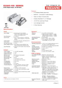 ACDC  ECS65-100 SERIES AC/DC Single Output: Watts  )HDWXUHV