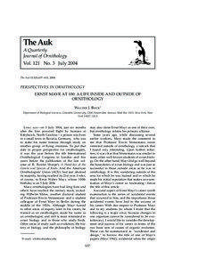 The Auk A Quarterly Journal of Ornithology