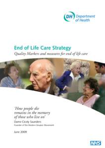 End of Life Care Strategy: Quality Markers and Measures for end of life care