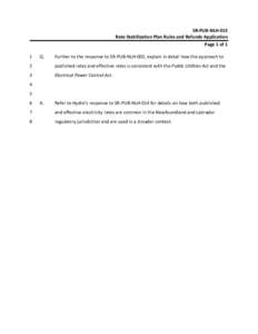 SR‐PUB‐NLH‐015  Rate Stabilization Plan Rules and Refunds Application  Page 1 of 1  1   Q. 