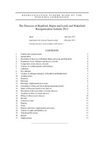 REORGANISATION SCHEME MADE BY THE DIOCESES COMMISSION