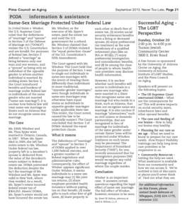 Pima Council on Aging  September 2013, Never Too Late, Page 21 PCOA