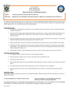 City of Anaheim  Fire & Rescue Fire Prevention Division  Specifications and Requirements