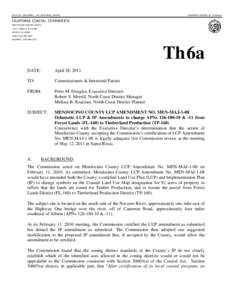 California Coastal Commission Staff Memorandum and Recommendation Regarding LCP Major Amendment No. MEN-MAJ-1-08, ED Checkoff (Merndocino County (Delamotte)