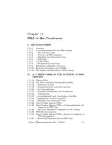 Chapter 11 DNA in the Courtroom I. § § §