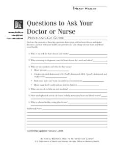 Heart Health: Questions to Ask Your Doctor or Nurse