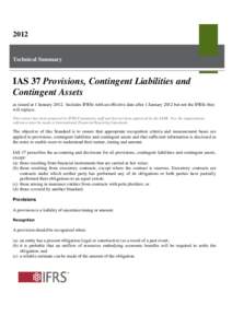 2012  Technical Summary IAS 37 Provisions, Contingent Liabilities and Contingent Assets