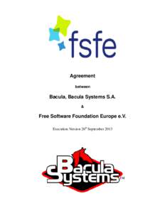 Agreement between Bacula, Bacula Systems S.A. &