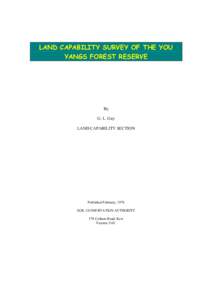 LAND CAPABILITY SURVEY OF THE YOU YANGS FOREST RESERVE