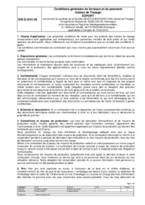 Conditions générales de livraison et de paiement -Usines de TissageEXPORT DW-D-SVC-03 concernant les produits de la Sociéte HAVER & BOECKER OHG Usines de Tissage Ennigerloher Strasse 64, 59302 OELDE Allemagne