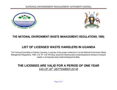 NATIONAL ENVIRONMENT MANAGEMENT AUTHORITY (NEMA)