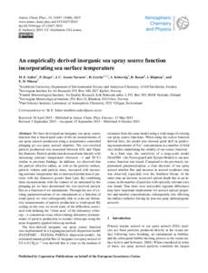 Atmos. Chem. Phys., 15, 11047–11066, 2015 www.atmos-chem-phys.netdoi:acp © Author(sCC Attribution 3.0 License.  An empirically derived inorganic sea spray source function