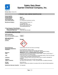 Safety Data Sheet Spartan Chemical Company, Inc. Revision Date: 02-DecPRODUCT AND COMPANY IDENTIFICATION Product Identifier