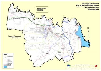 Wodonga City Council Map of Recommended Option Seven Councillors Unsubdivided  Wodonga City