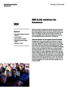 IBM SOFTWARE GROUP  Powering your decision making Solution Brief