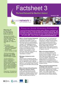 Factsheet 3 September 2009 Focus on Social Economy Enterprise  Sharing and exchanging