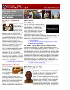 The DOL Newsletter - September 23, 2010: Solis on Mine Safety; Lilly Ledbetter at DOL.gov; Don’t TXT-n-drV!; BLS’ Green Jobs Definition