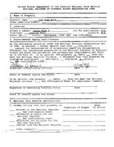 United States Department of the Interior National Park Service NATIONAL REGISTER OF HISTORIC PLACES REGISTRATION FORM