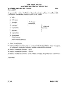 SAM—FISCAL AFFAIRS ALLOTMENT-EXPENDITURE ACCOUNTING ALLOTMENT-EXPENDITURE LEDGER (Revised[removed]