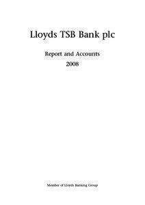 Lloyds TSB Bank plc Report and Accounts 2008
