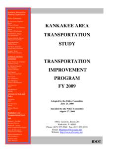 Microsoft Word - Kankakee MPO FY 2009 TIP AMENDED[removed]