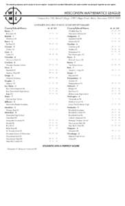 For awards purposes, each county is its own region - except that counties followed by the same number are grouped together as one region.  NOVEMBER 2014 HIGH SCHOOL SCORE REPORT SUMMARY County/School Name Barron - 1