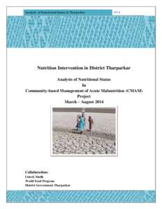 Analysis of Nutritional Status in TharparkarNutrition Intervention in District Tharparkar Analysis of Nutritional Status