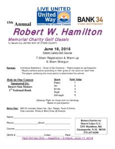 15th  Annual R obert W . H am ilton