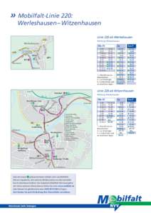 »	Mobilfalt-Linie 220:  Werleshausen – Witzenhausen Linie 220 ab Werleshausen  L3469