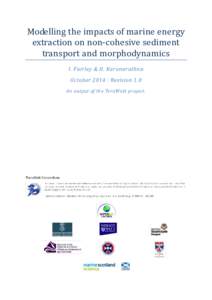 Modelling the impacts of marine energy extraction on non-cohesive sediment transport and morphodynamics I. Fairley & H. Karunarathna October 2014 : Revision 1.0 An output of the TeraWatt project.