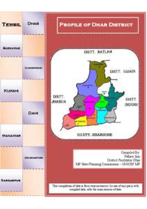 Tehsil  Dhar Profile of Dhar District