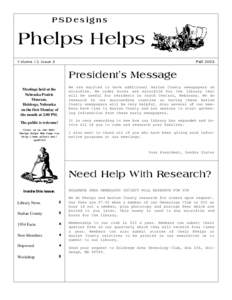 Volume 12, Issue 3  Phelps Helps Page