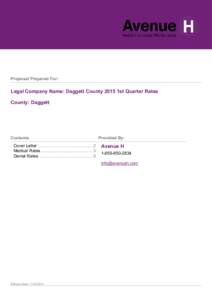 Proposal Prepared For:  Legal Company Name: Daggett County 2015 1st Quarter Rates County: Daggett  Contents