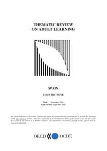 THEMATIC REVIEW ON ADULT LEARNING SPAIN COUNTRY NOTE Visit:
