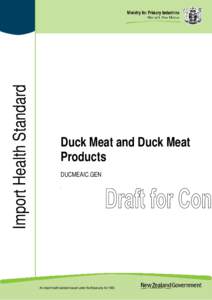 Import Health Standard  Duck Meat and Duck Meat Products DUCMEAIC.GEN .