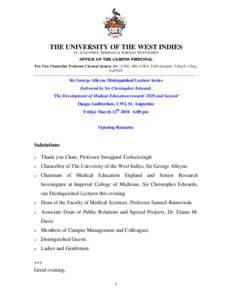 HIV/AIDS in the Caribbean / University of the West Indies / Americas / United Nations / Pan American Health Organization / Caribbean / Barbadian people / George Alleyne