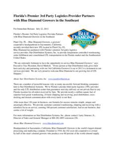 Blue Diamond Growers / Geography of California / Business / Third-party logistics / Almond / Diamond / Sacramento /  California / Logistics / Food and drink / Supply chain management