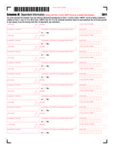 File pg. 4 SOCIAL SECURITY NUMBER Schedule DI Dependent Information. Enclose with Form 1 or Form 1-NR/PY. Do not cut or separate these schedules[removed]