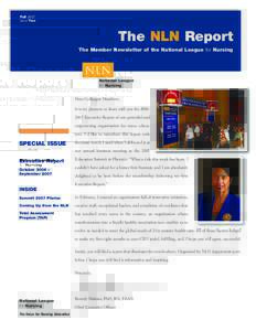 Fall 2007 Issue Two The NLN Report The Member Newsletter of the National League for Nursing