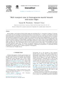 Available online at www.sciencedirect.com  ScienceDirect Geochimica et Cosmochimica Acta–54 www.elsevier.com/locate/gca