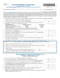 Attachment Sequence No[removed]MAINE MINIMUM TAX WORKSHEET  00